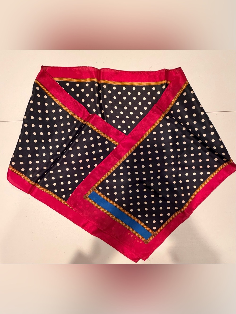 VINTAGE: ECHO | ladies polka dot silk scarf